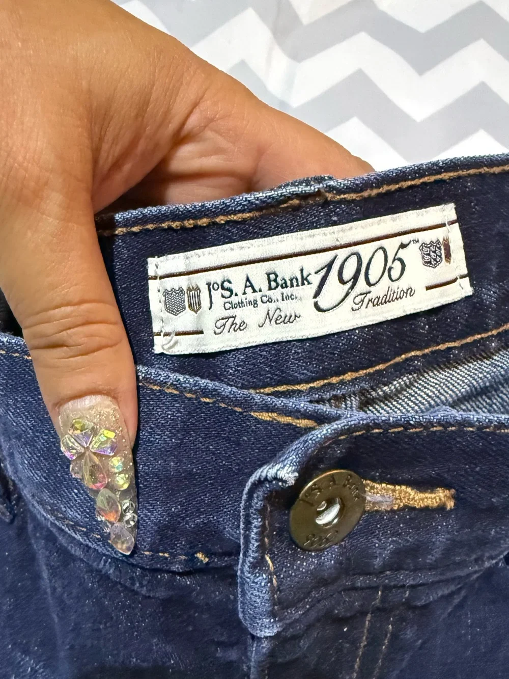 Jos. A. Bank Men's Dark Blue Denim Jeans Tailored Fit size 38W X 29L